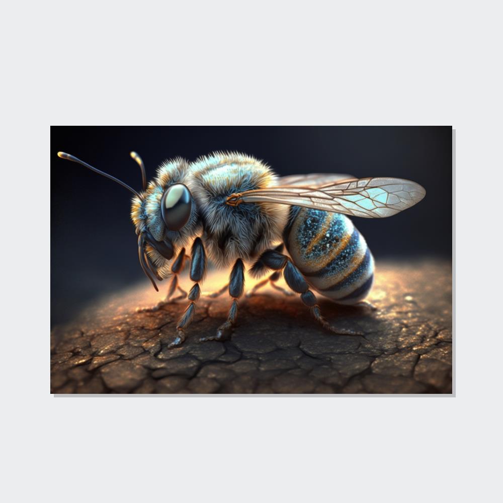 Bees Nature's Tiny Miracle: A Poster & Canvas Print of a Bee