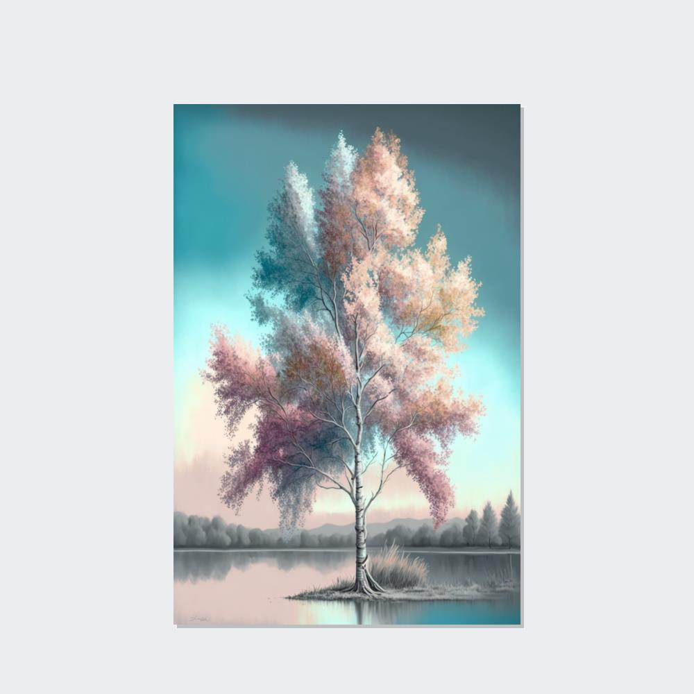 Birch Trees Birch Tree Alcove: Natural Canvas Wall Art of a Secluded Forest Nook