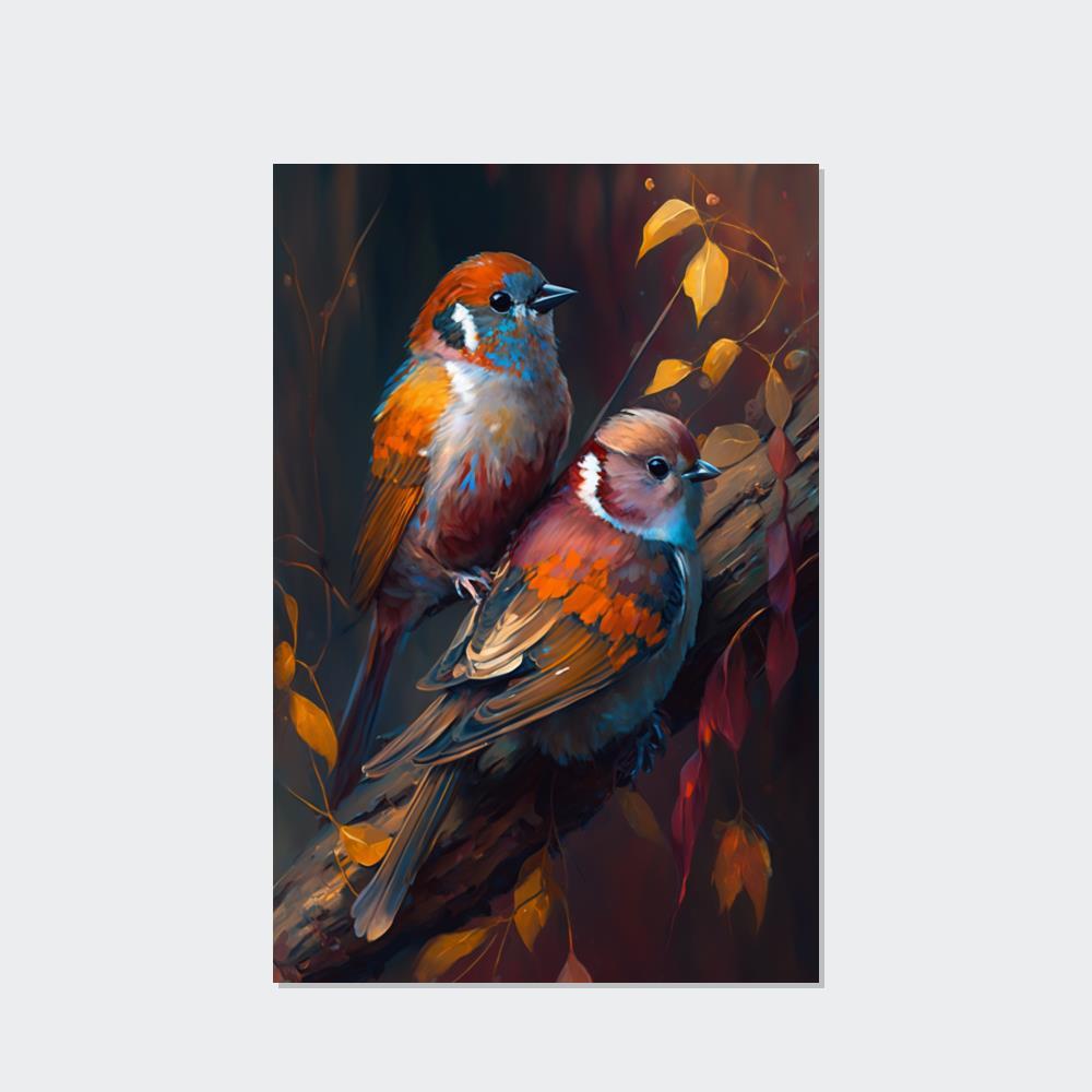 Birds The Birds' Haven: Canvas Wall Art of Birds in a Protected Habitat