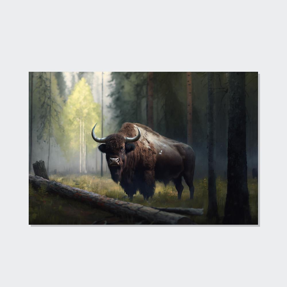 Bisons The Bison's Realm: Canvas & Poster Wall Art of Bison Roaming Free in the Wild