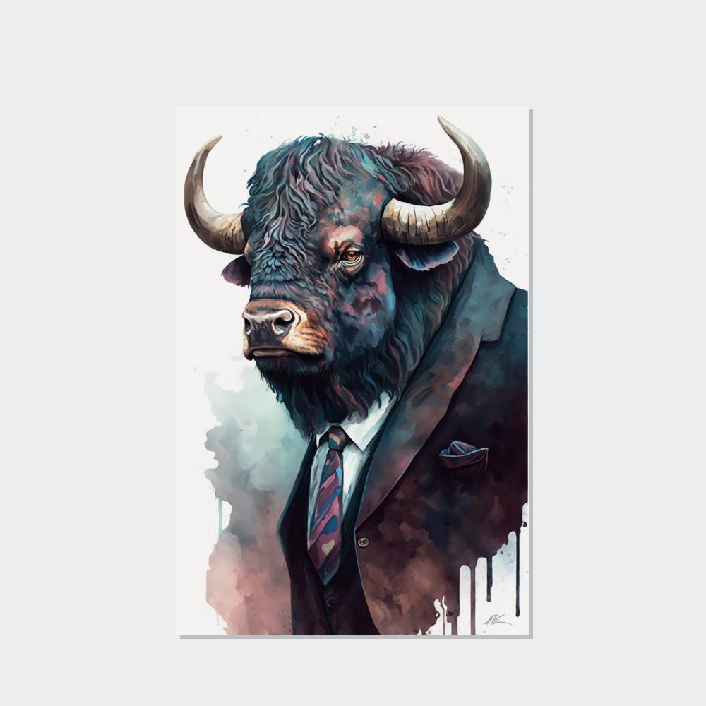 Buffalos A Quiet Moment with the Buffalo: A Captivating Canvas & Poster Print for Your Bedroom