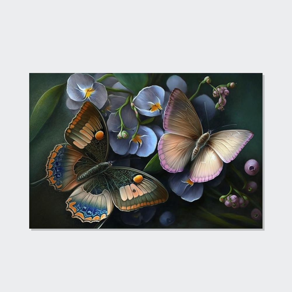 Butterflys Butterfly Garden: Framed Canvas & Poster Art Print of Fluttering Insects