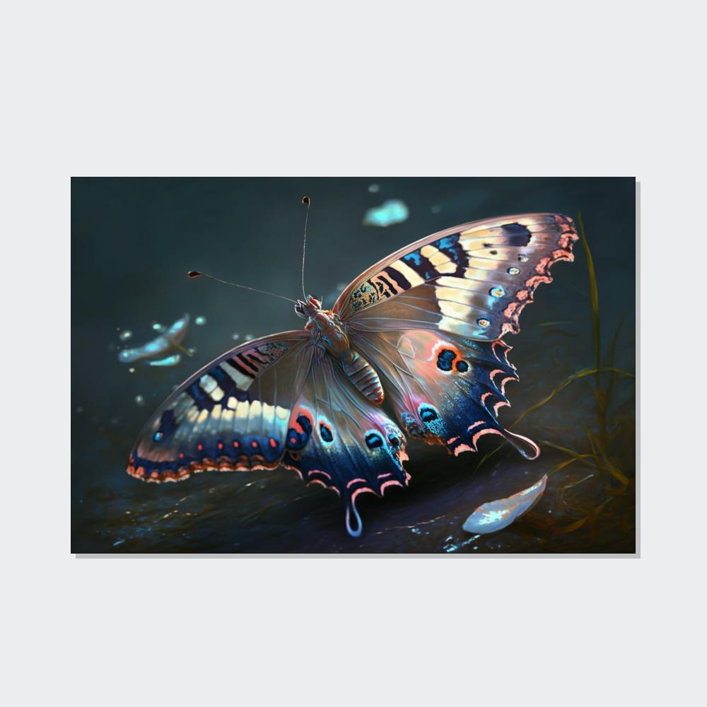 Butterflys The Lone Butterfly: Natural Canvas & Poster Print of Delicate Wings