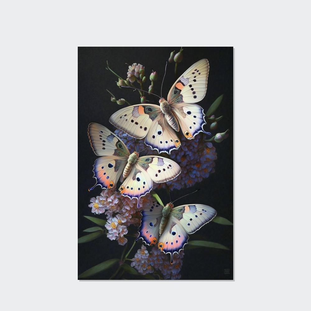 Butterflys Butterflies in Bloom: Canvas & Poster Print of Insects Pollinating Flowers