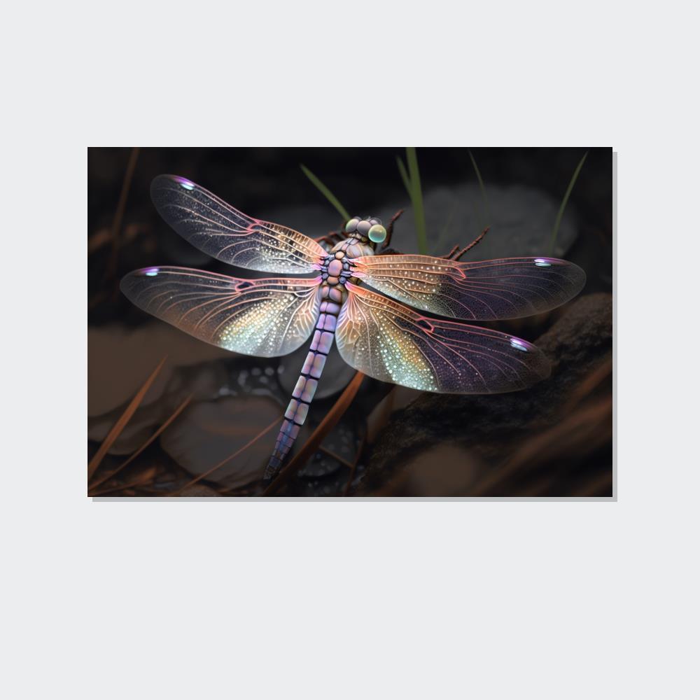 Dragonfly Winged Wonders: A Framed Canvas of Dragonflies in Flight