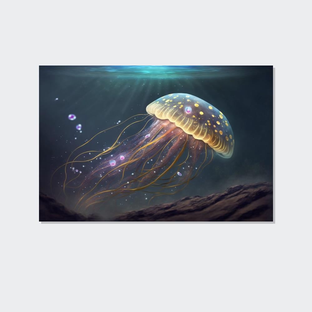 Jellyfishs Graceful Jellyfish: A Natural Canvas Masterpiece of Ocean Life