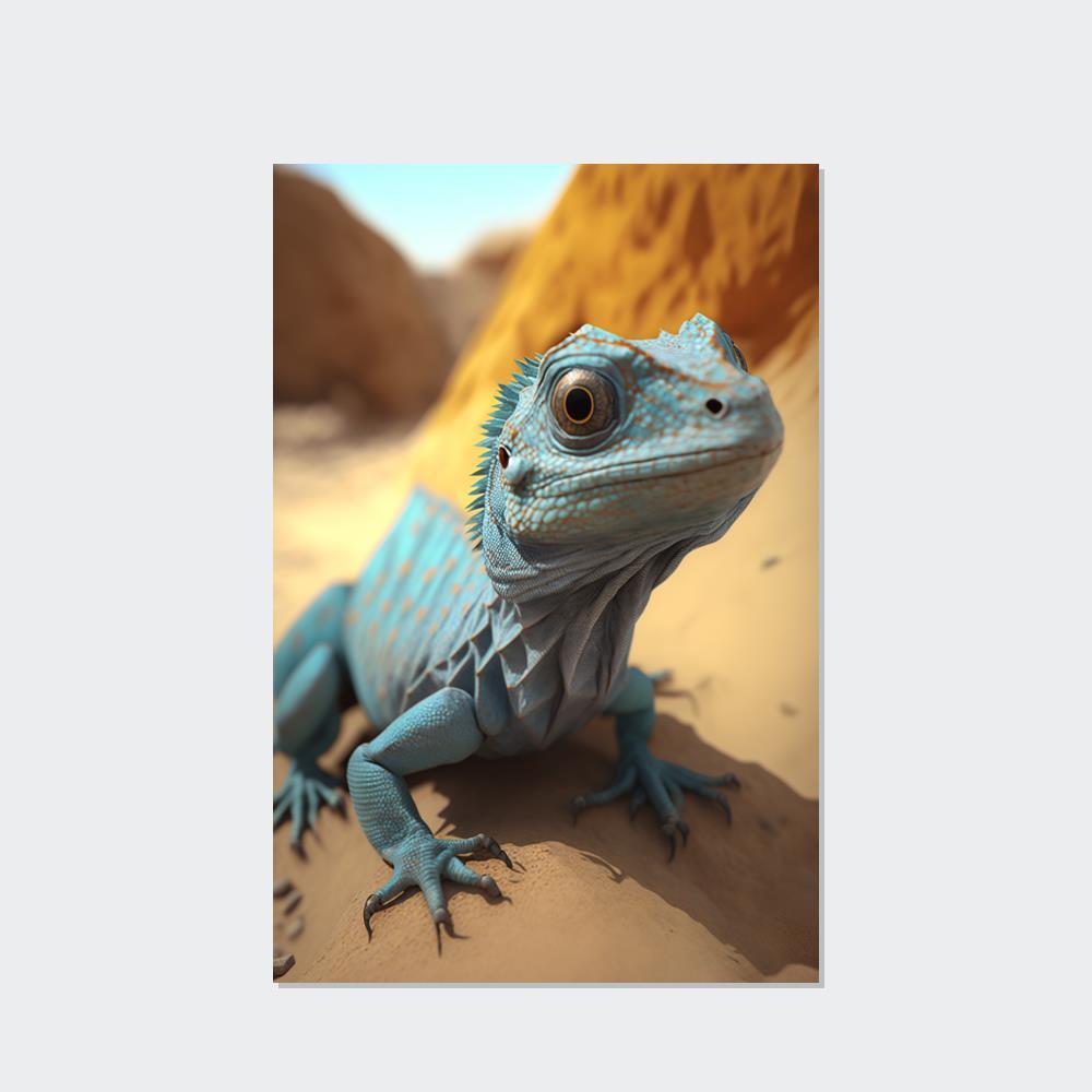 undefined Lizard in the Wild: Vibrant Canvas and Poster of a Majestic Reptile