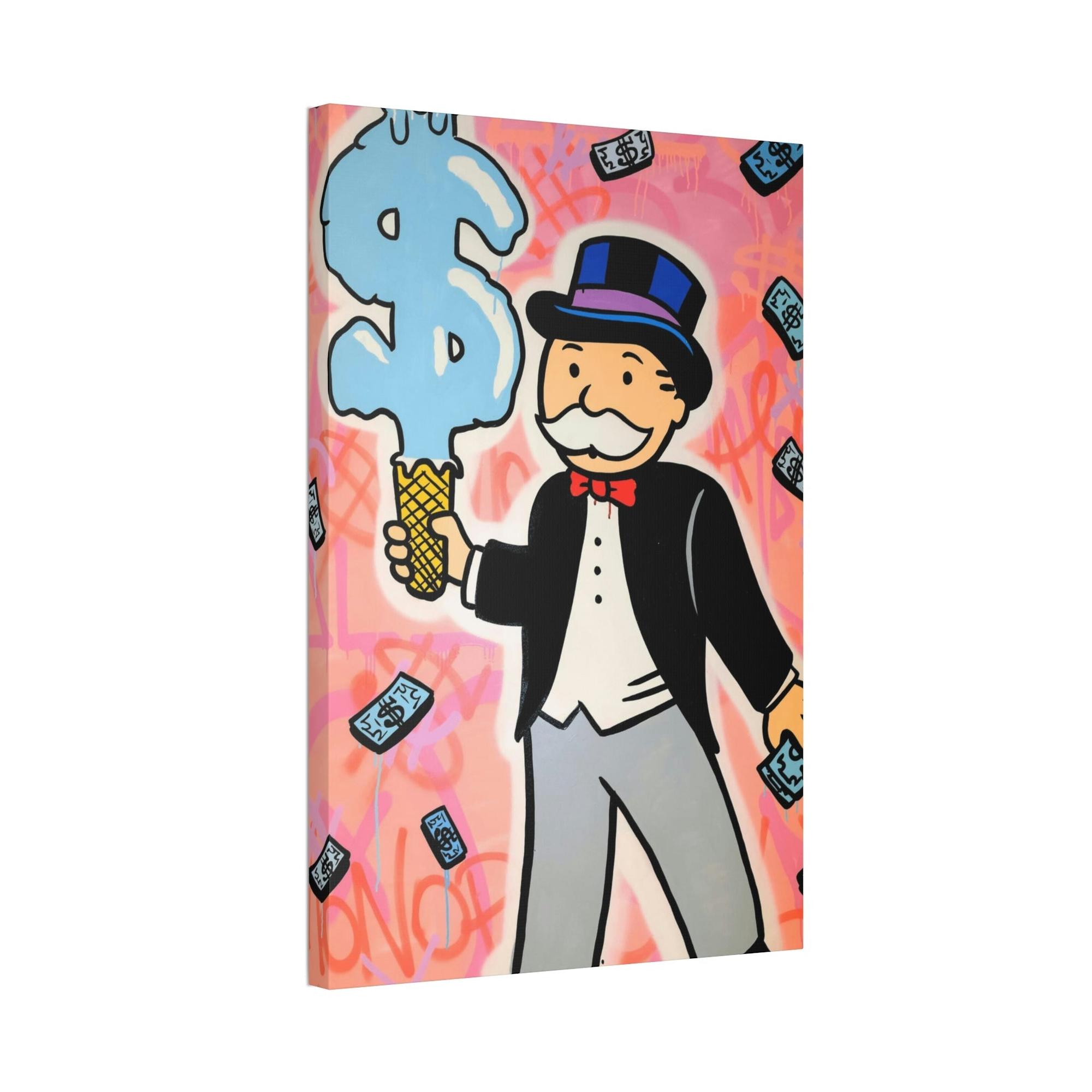 Monopoly & Motivation Money and Art Collide: Framed Canvas and Poster Print of Alec Monopoly's Iconic Work