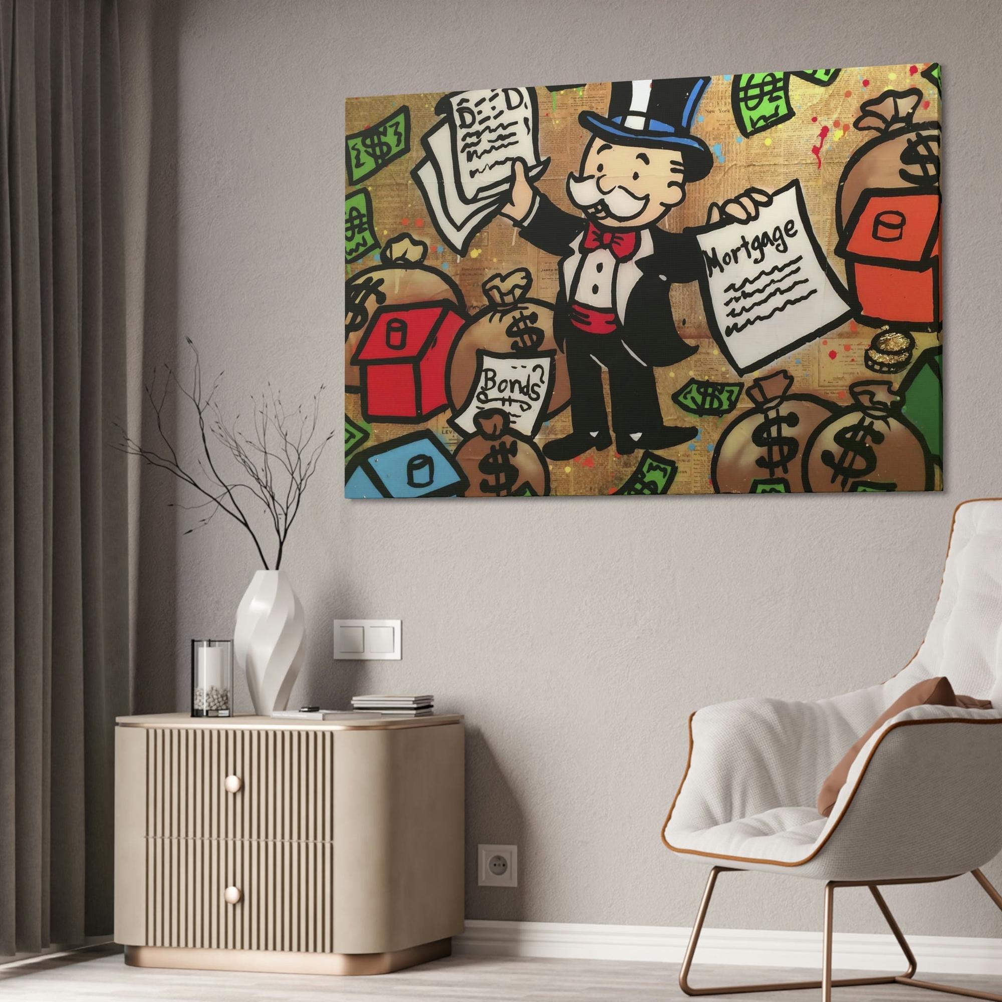Monopoly & Motivation Pop Culture Maestro: Alec Monopoly on Natural Canvas and Framed Poster