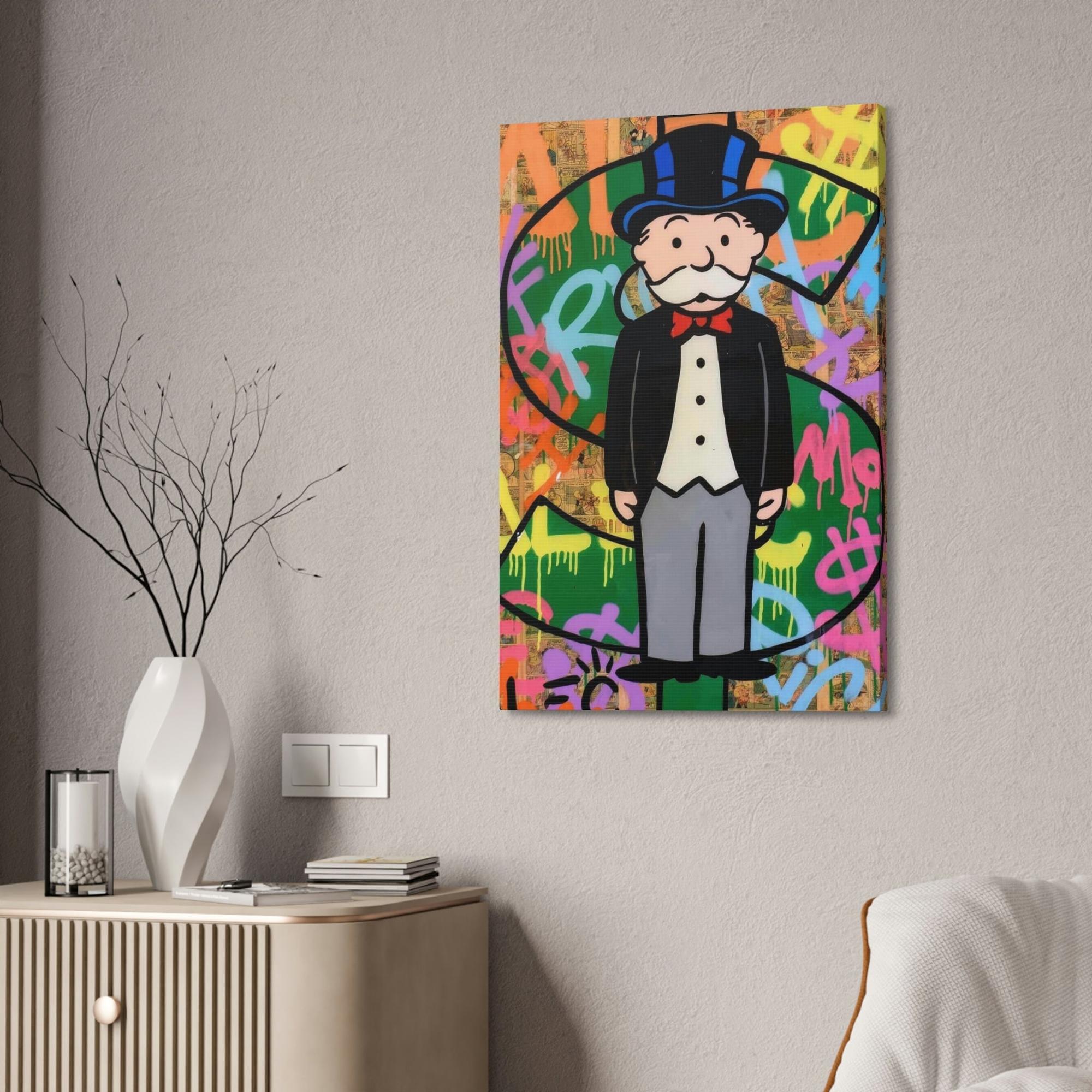 Monopoly & Motivation Monopoly Madness: Alec Monopoly Inspired Canvas and Poster Print for Art Enthusiasts