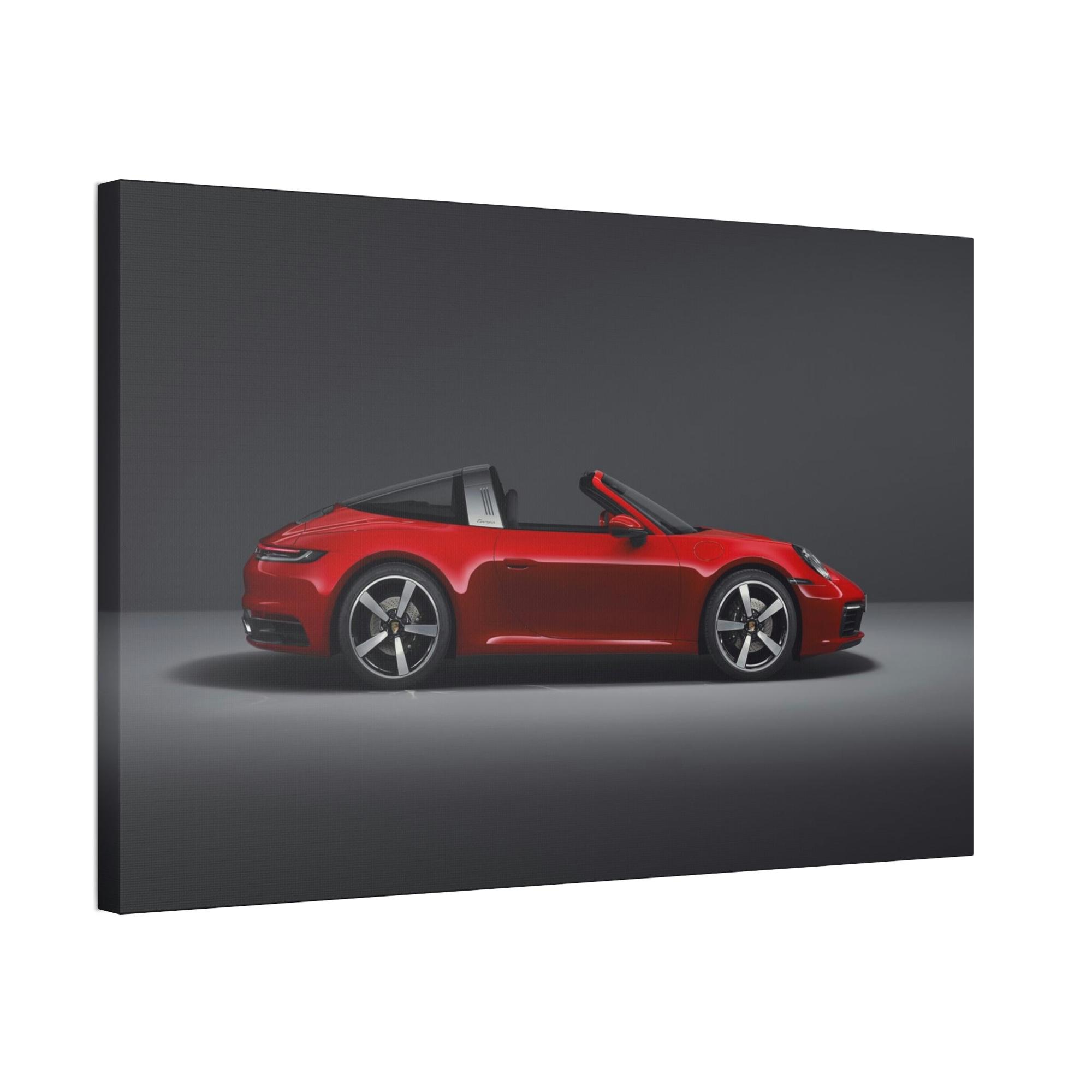 Porsche Ravishing Red: Canvas Wall Art Print of a Sleek and Stylish Red Porsche
