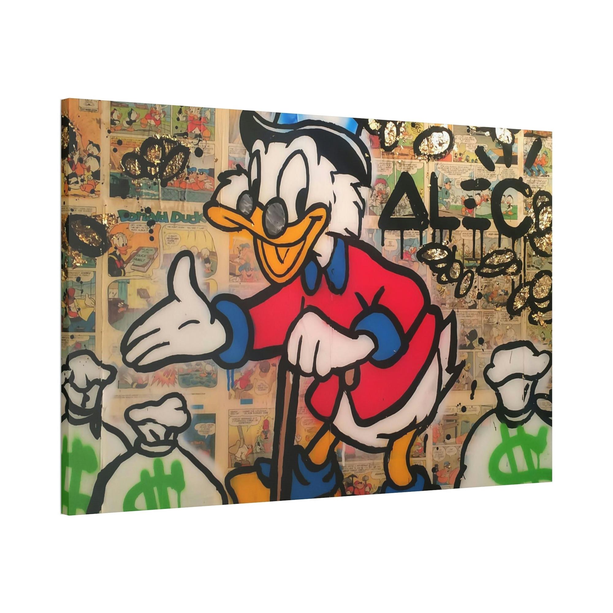 Monopoly & Motivation Monopoly Madness: Disney's Duck in Alec Monopoly Style on Canvas and Framed Poster
