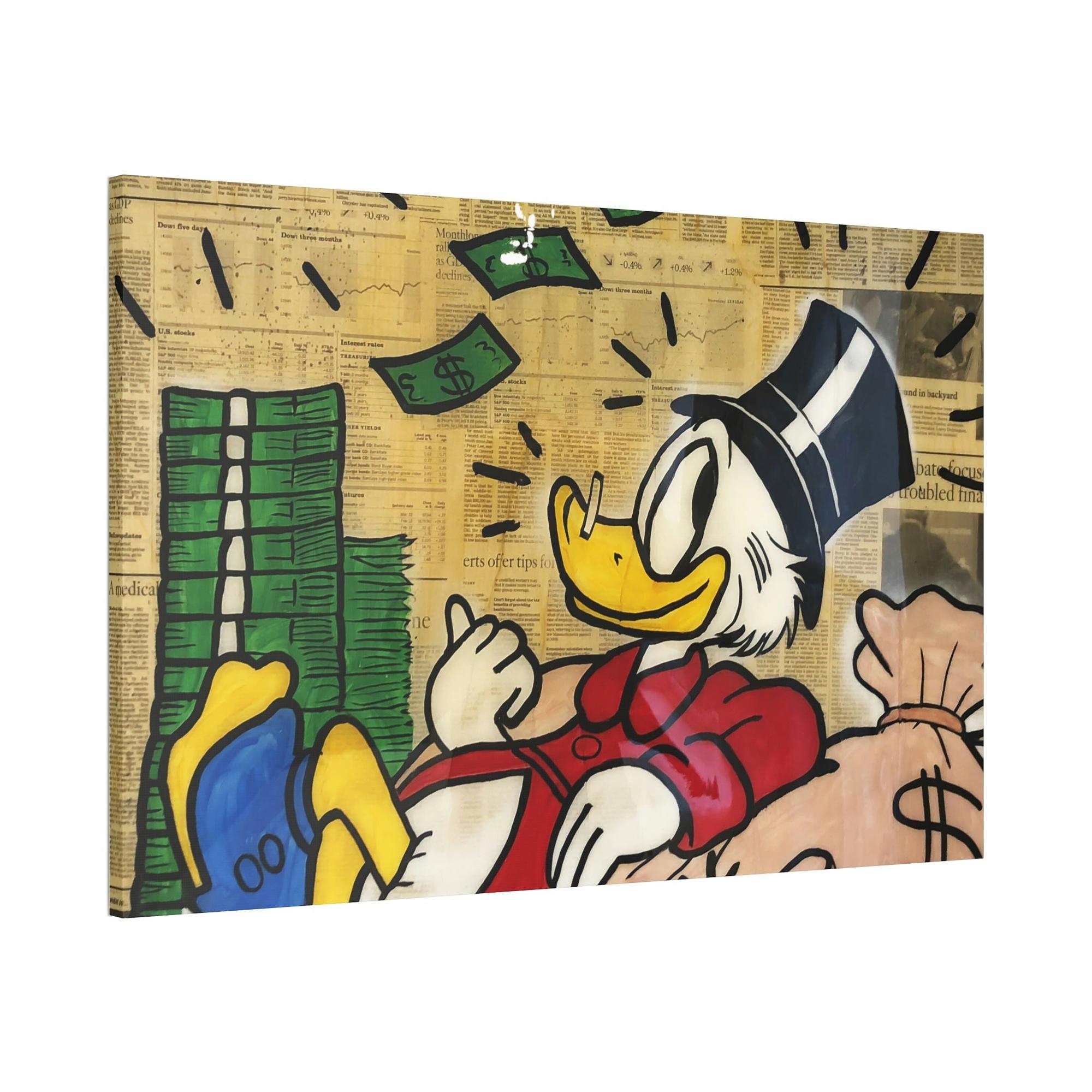 Monopoly & Motivation Alec Monopoly's Duck Tales: Disney's Duck as Street Art on Natural Canvas and Framed Poster