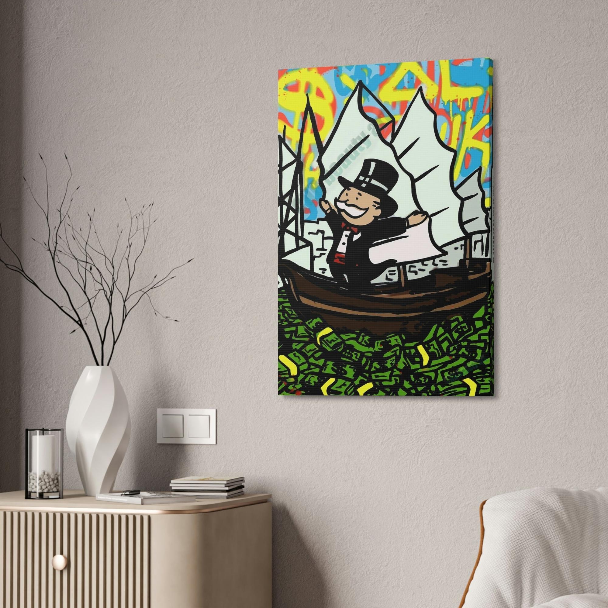 Monopoly & Motivation Playful Creativity: Artful Canvas and Poster Print of Alec Monopoly's Art