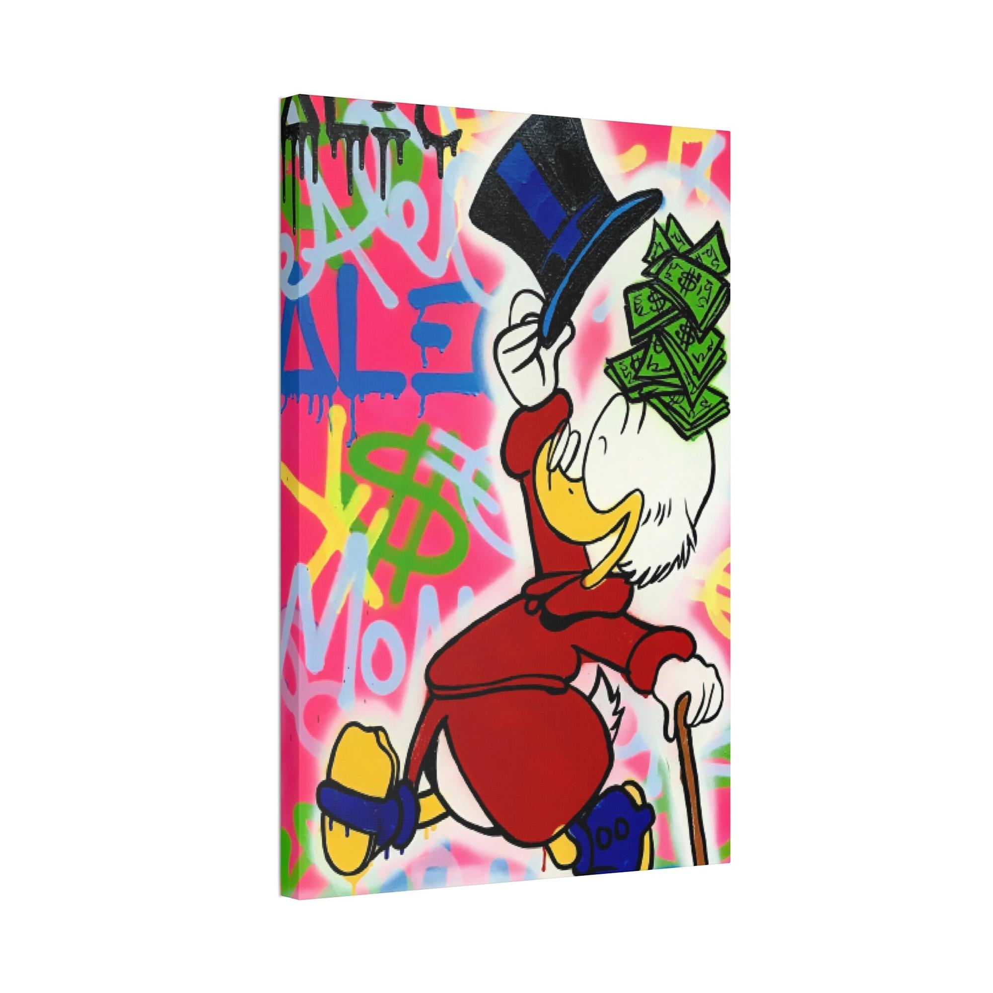 Monopoly & Motivation Street Art Duck: Alec Monopoly Inspired Canvas and Poster Print of Disney's Beloved Character