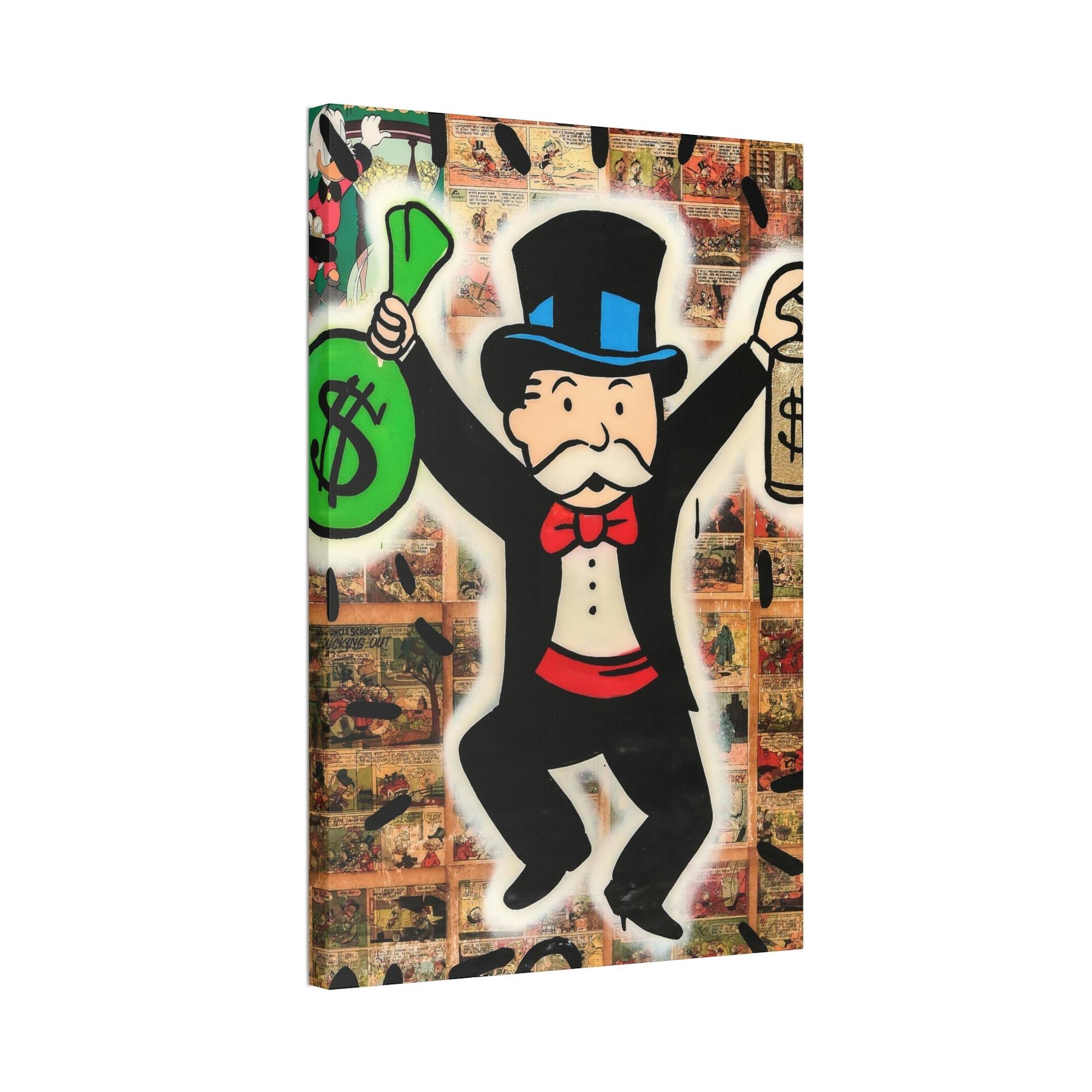 Monopoly & Motivation Money Talks: Framed Canvas and Poster Print of Alec Monopoly Art