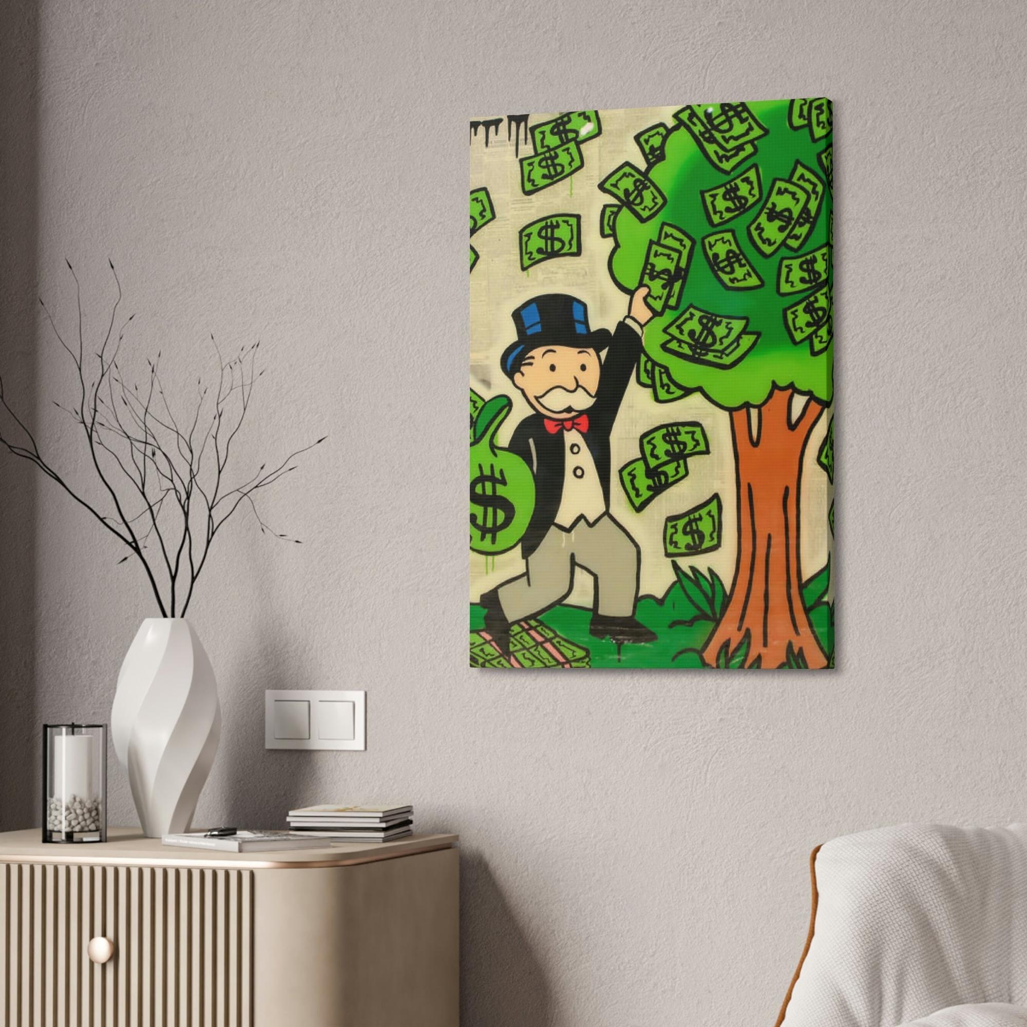 Monopoly & Motivation Colorful Urban Expression: Alec Monopoly on Canvas and Framed Poster