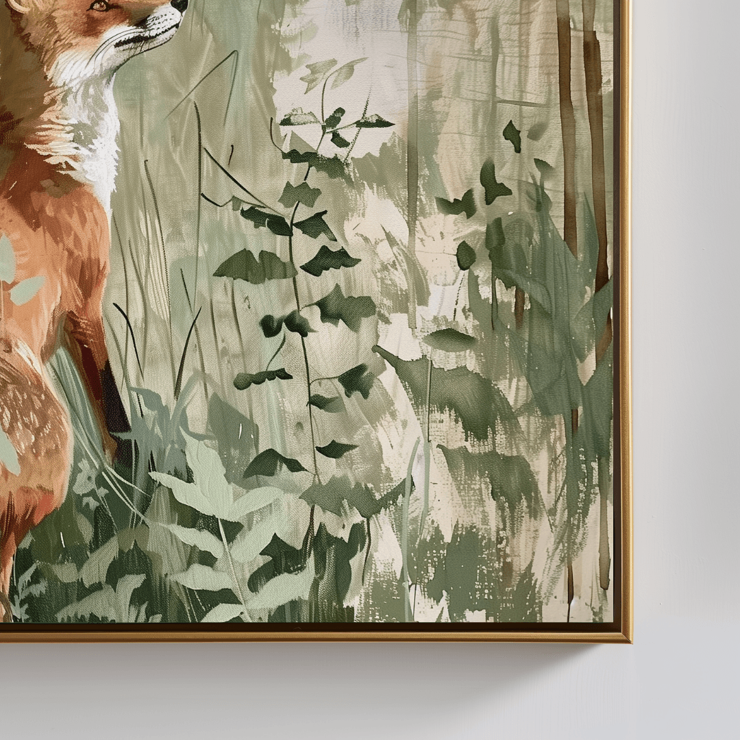Fox Curious Fox – In Forest Light Canvas