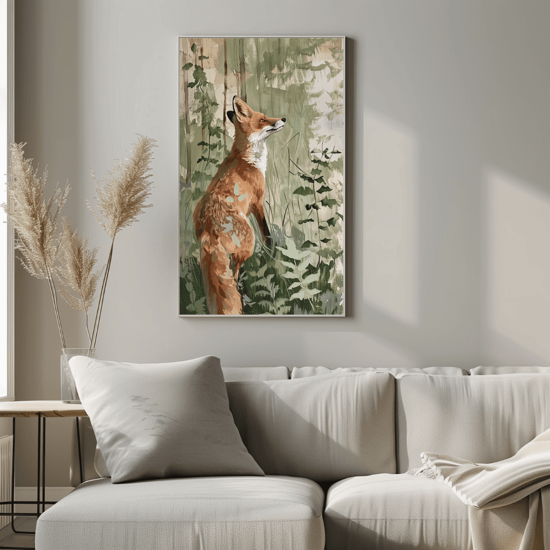 Fox Curious Fox – In Forest Light Canvas