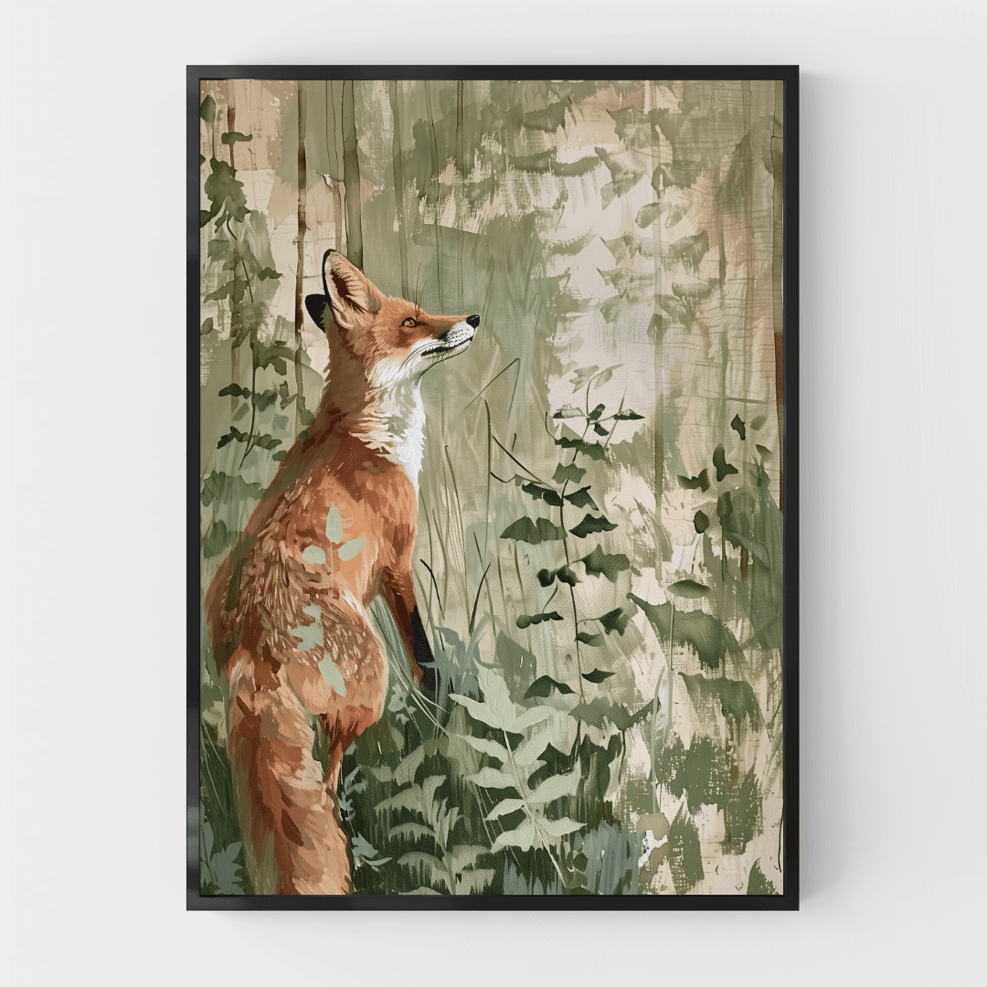 Fox Curious Fox – In Forest Light Canvas