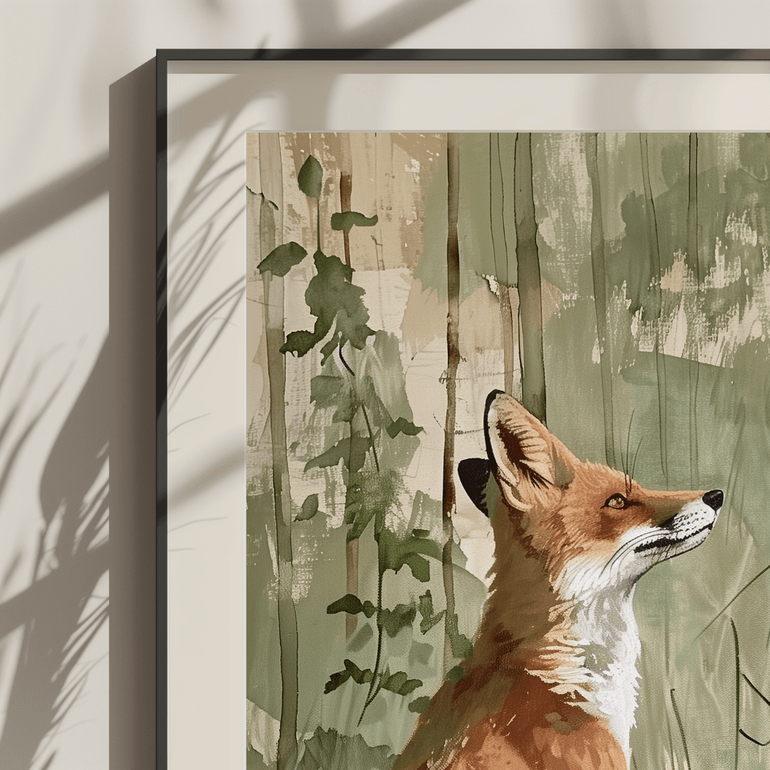 Fox Curious Fox – In Forest Light Canvas