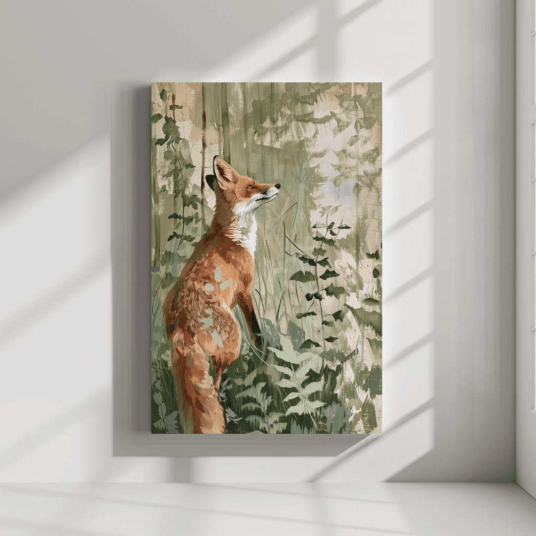 Fox Curious Fox – In Forest Light Canvas