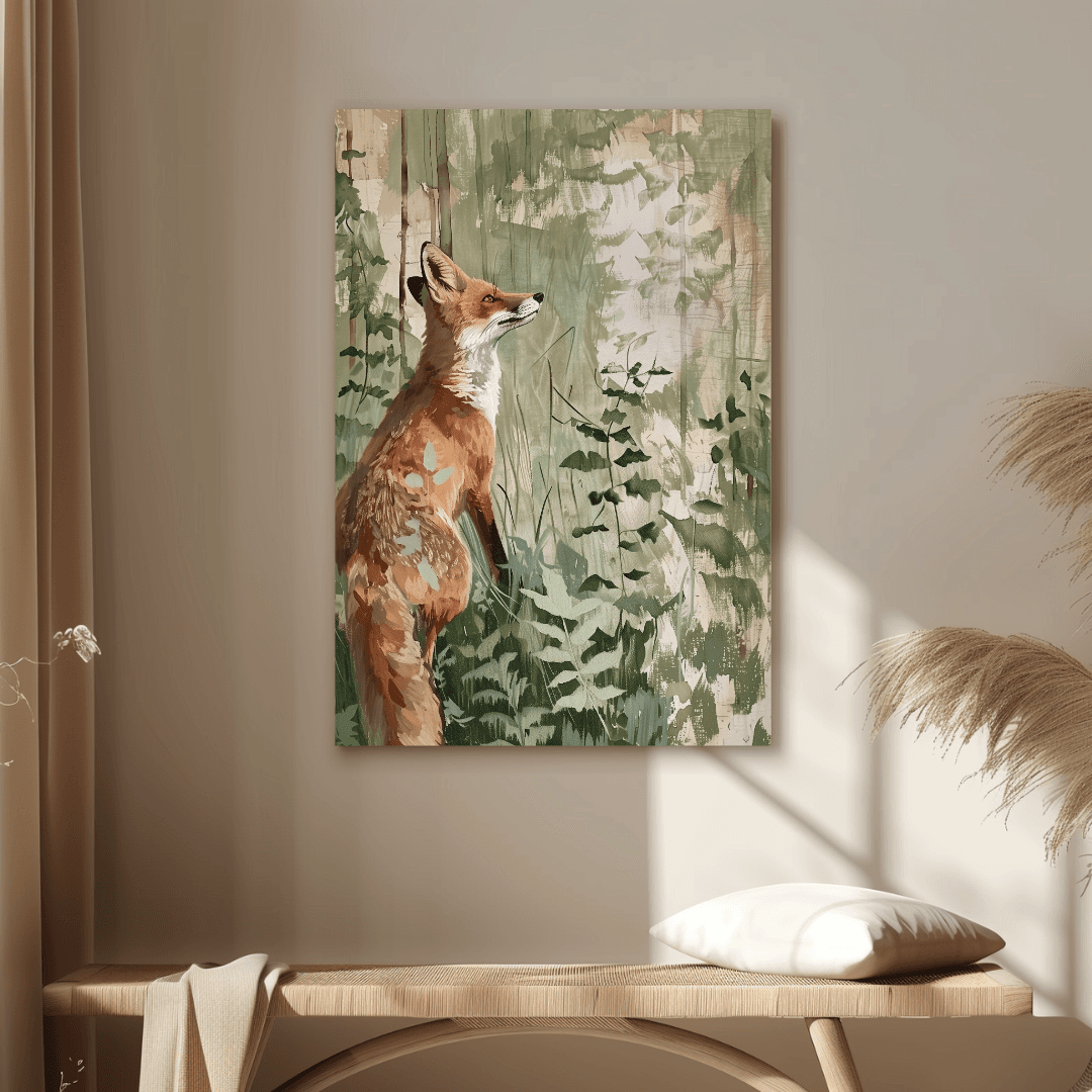 Fox Curious Fox – In Forest Light Canvas