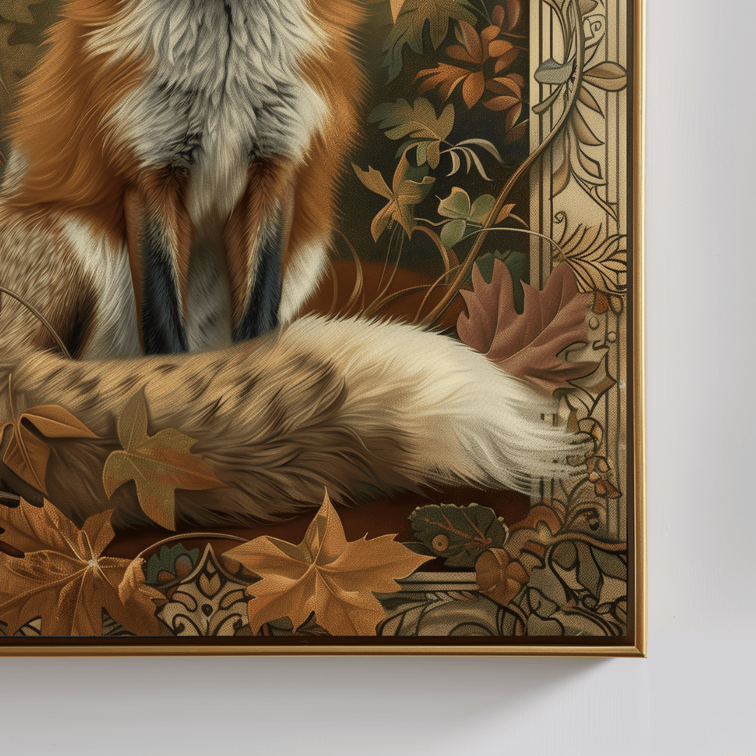 Fox Autumn Fox – Art Nouveau Style Canvas