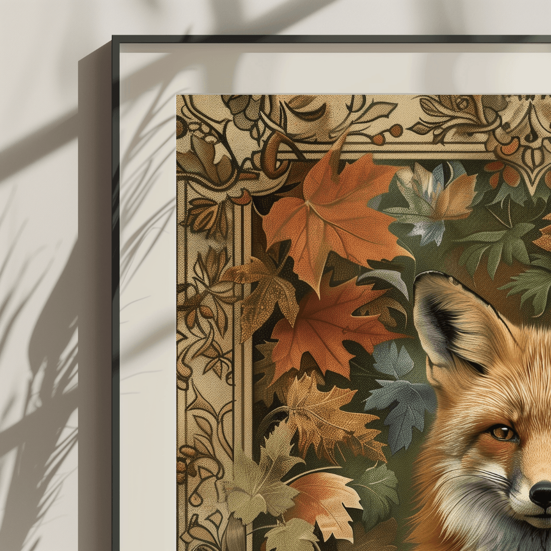 Fox Autumn Fox – Art Nouveau Style Canvas