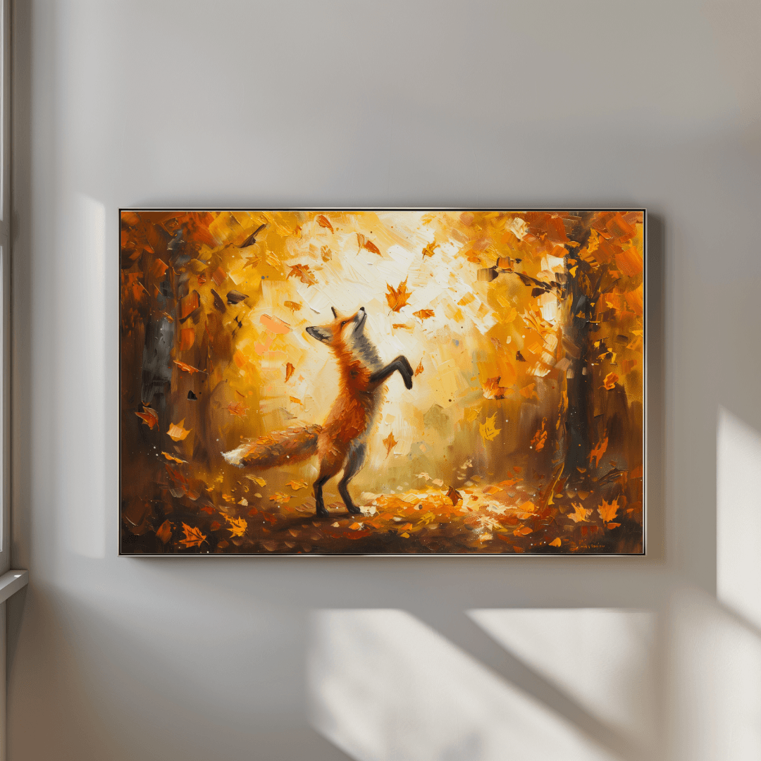 undefined Dancing Fox – Autumn Impressionist Canvas