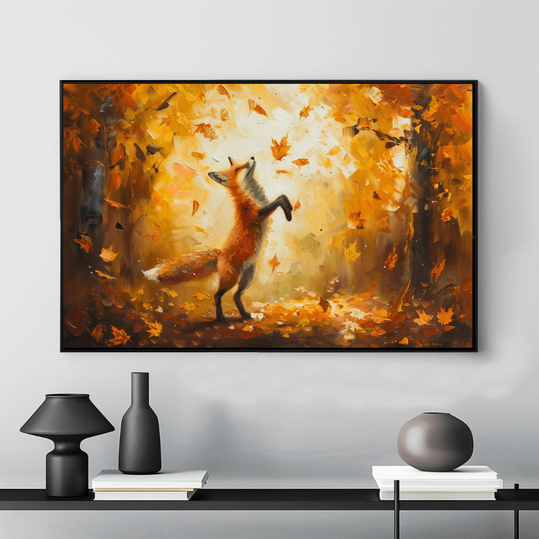 Fox Dancing Fox – Autumn Impressionist Canvas