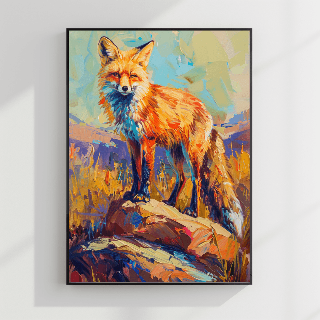 undefined Bold Fox – Colorful Expressionist Canvas