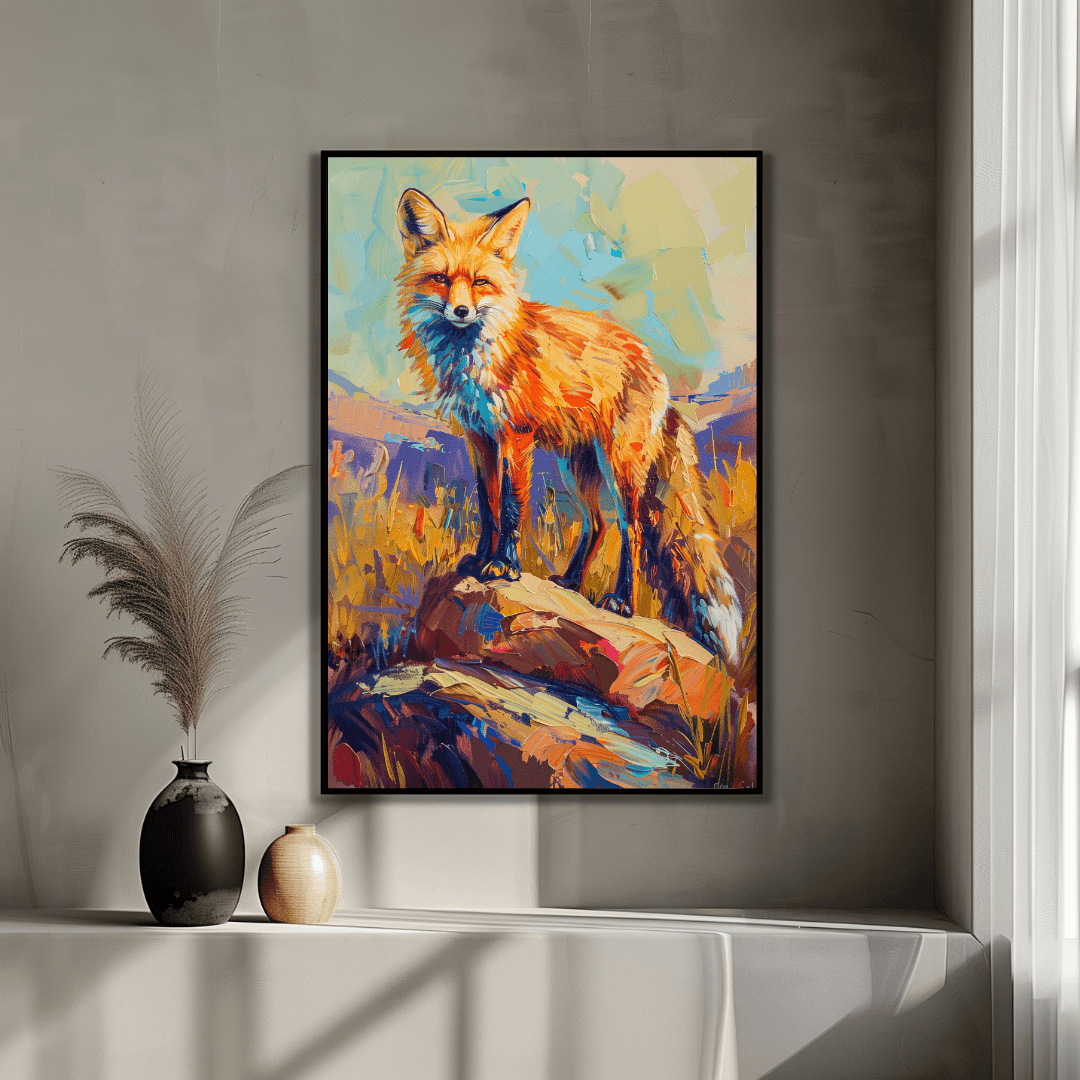 Fox Bold Fox – Colorful Expressionist Canvas