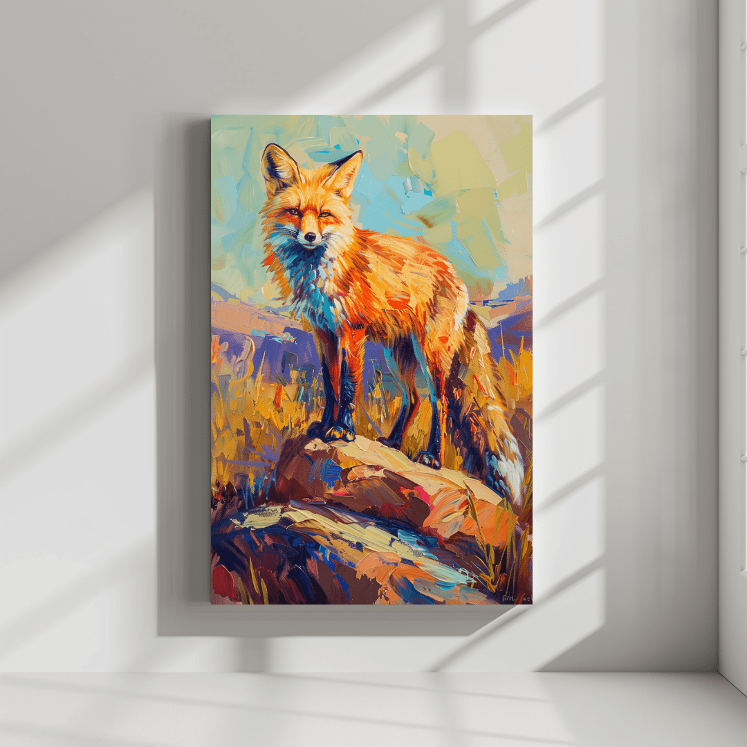 Fox Bold Fox – Colorful Expressionist Canvas