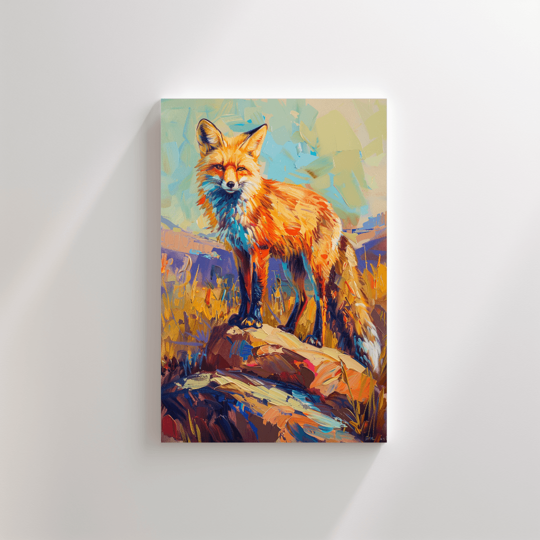 Fox Bold Fox – Colorful Expressionist Canvas