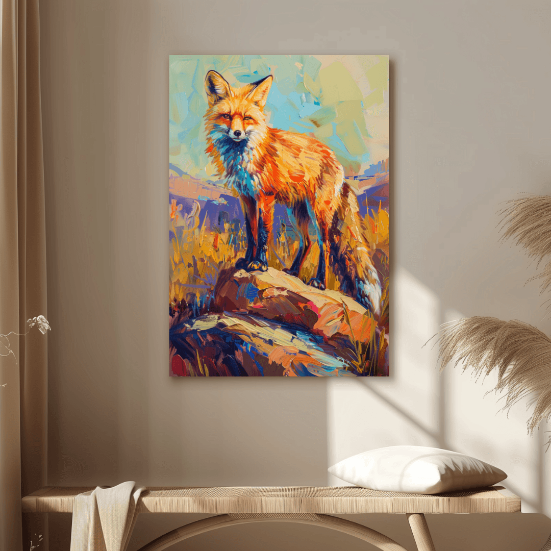 Fox Bold Fox – Colorful Expressionist Canvas