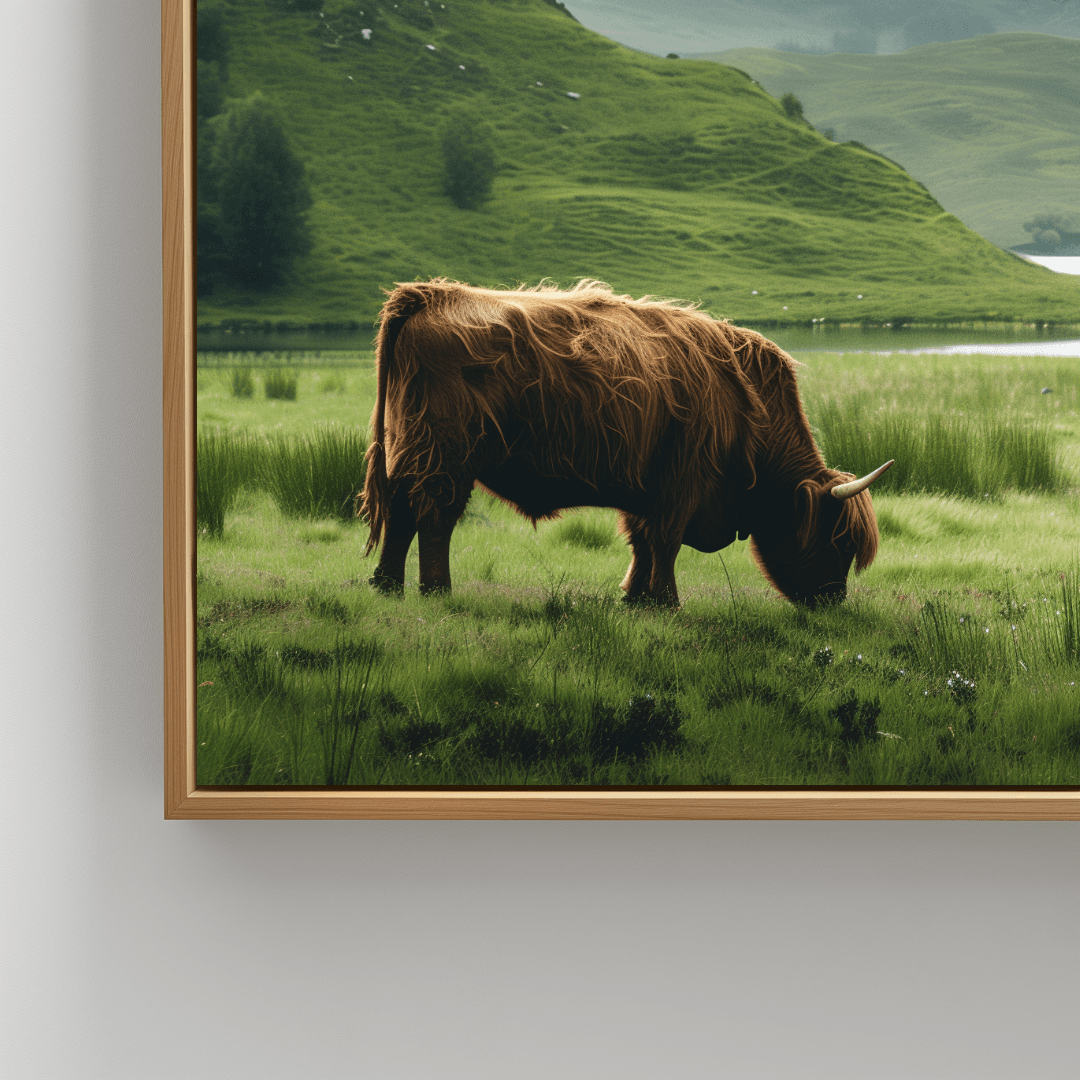Highland Cow Highland Cow and Ruins – Scottish Landscape Canvas