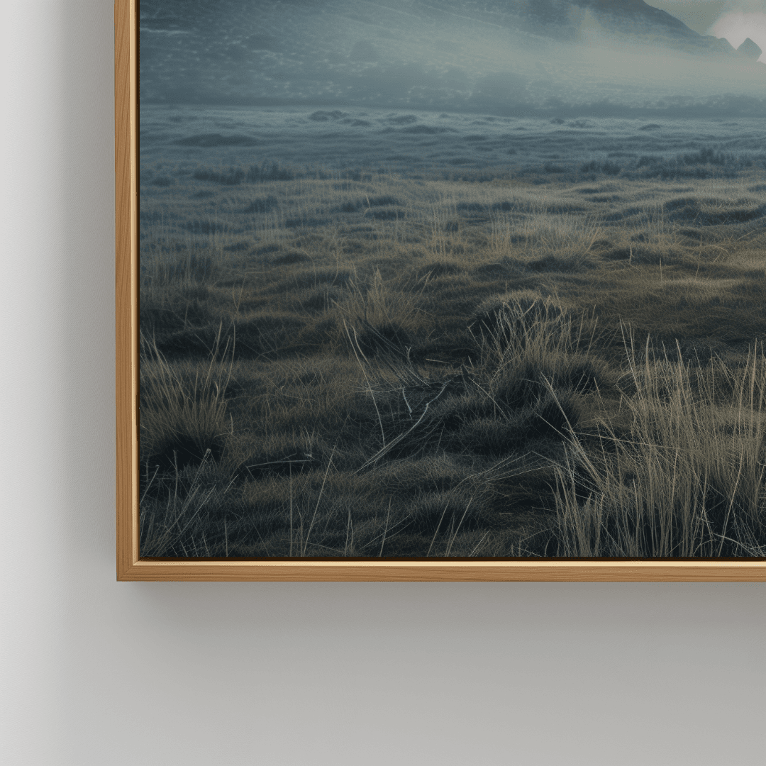 Highland Cow Highland Cow in Misty Valley – Canvas Wall Art