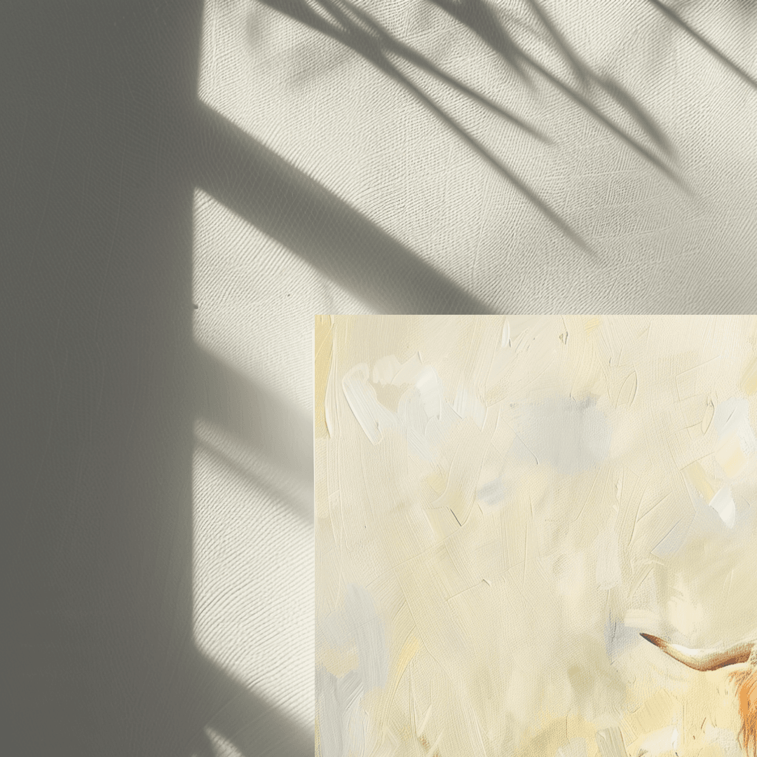 Highland Cow Golden Highland Cow – Summer Meadow Canvas