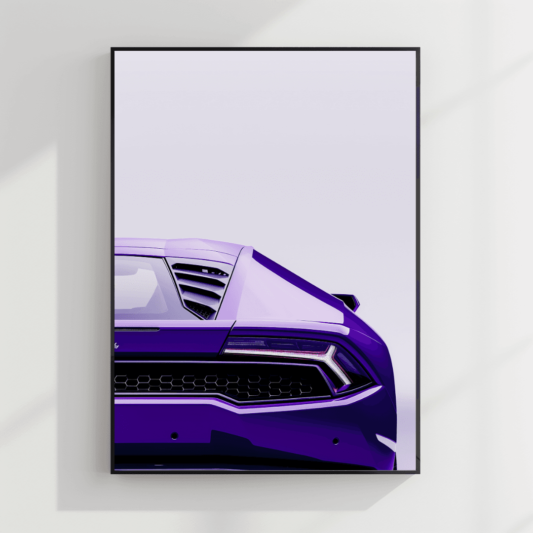undefined Purple Lamborghini – Rear Minimalist Canvas