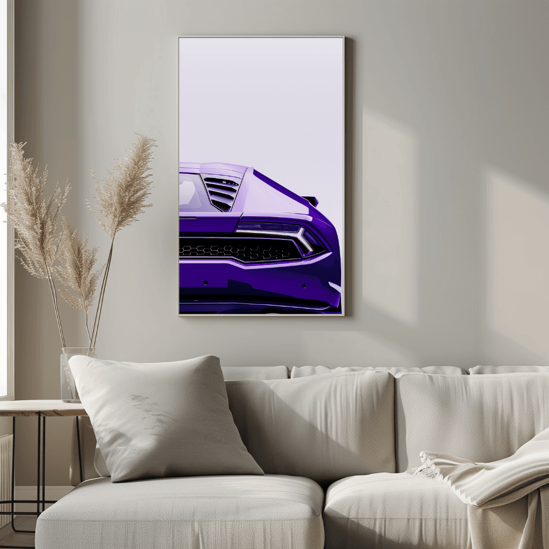Lamborghini Purple Lamborghini – Rear Minimalist Canvas