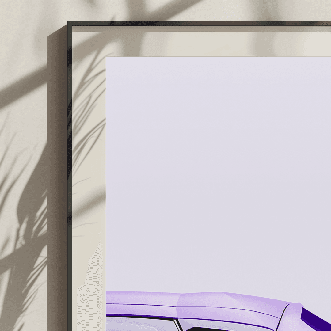 Lamborghini Purple Lamborghini – Rear Minimalist Canvas