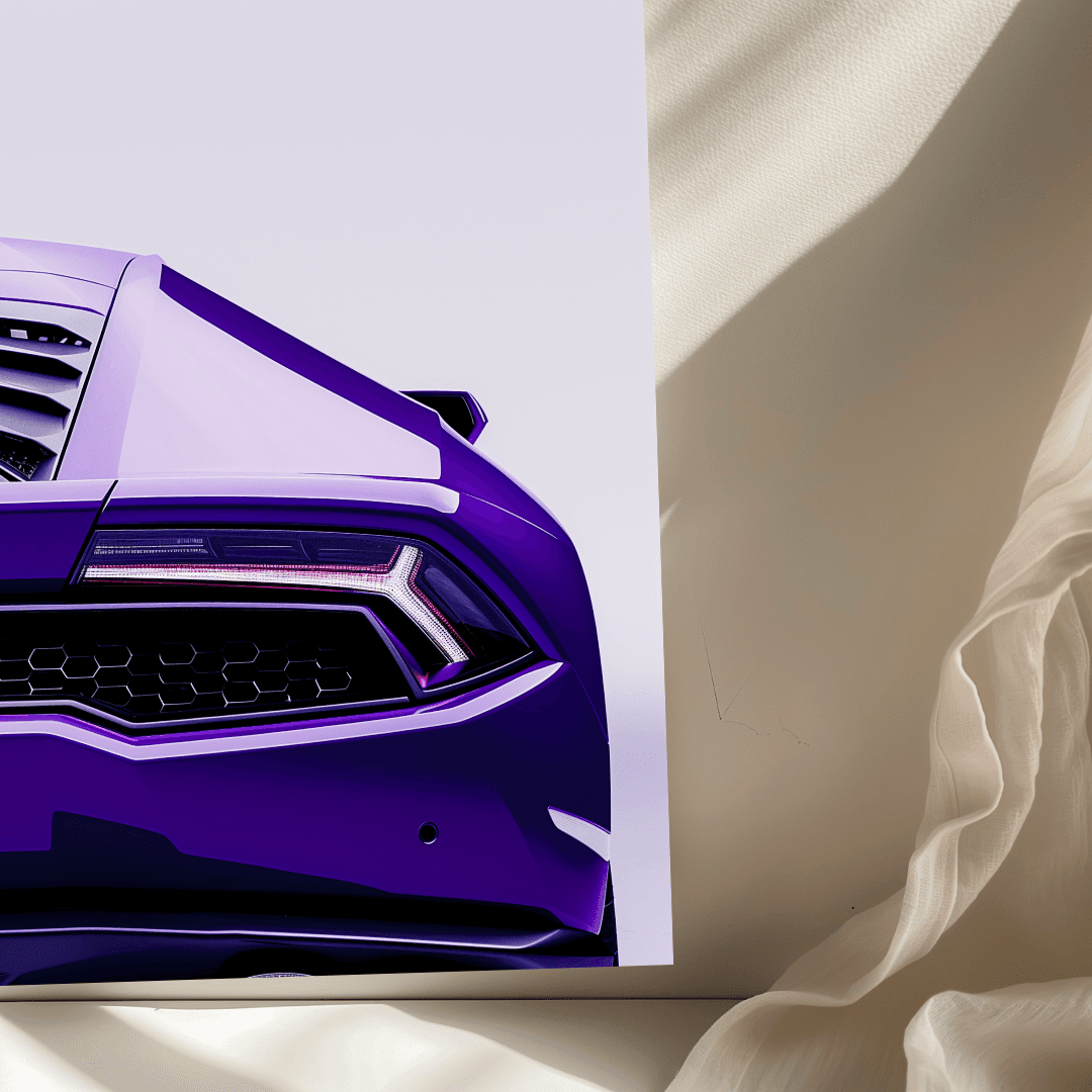 Lamborghini Purple Lamborghini – Rear Minimalist Canvas