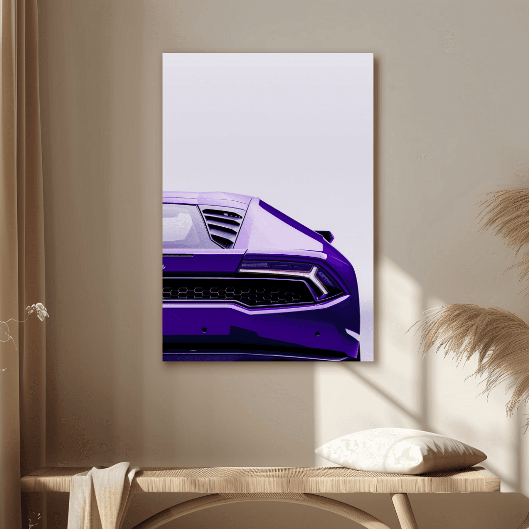 Lamborghini Purple Lamborghini – Rear Minimalist Canvas