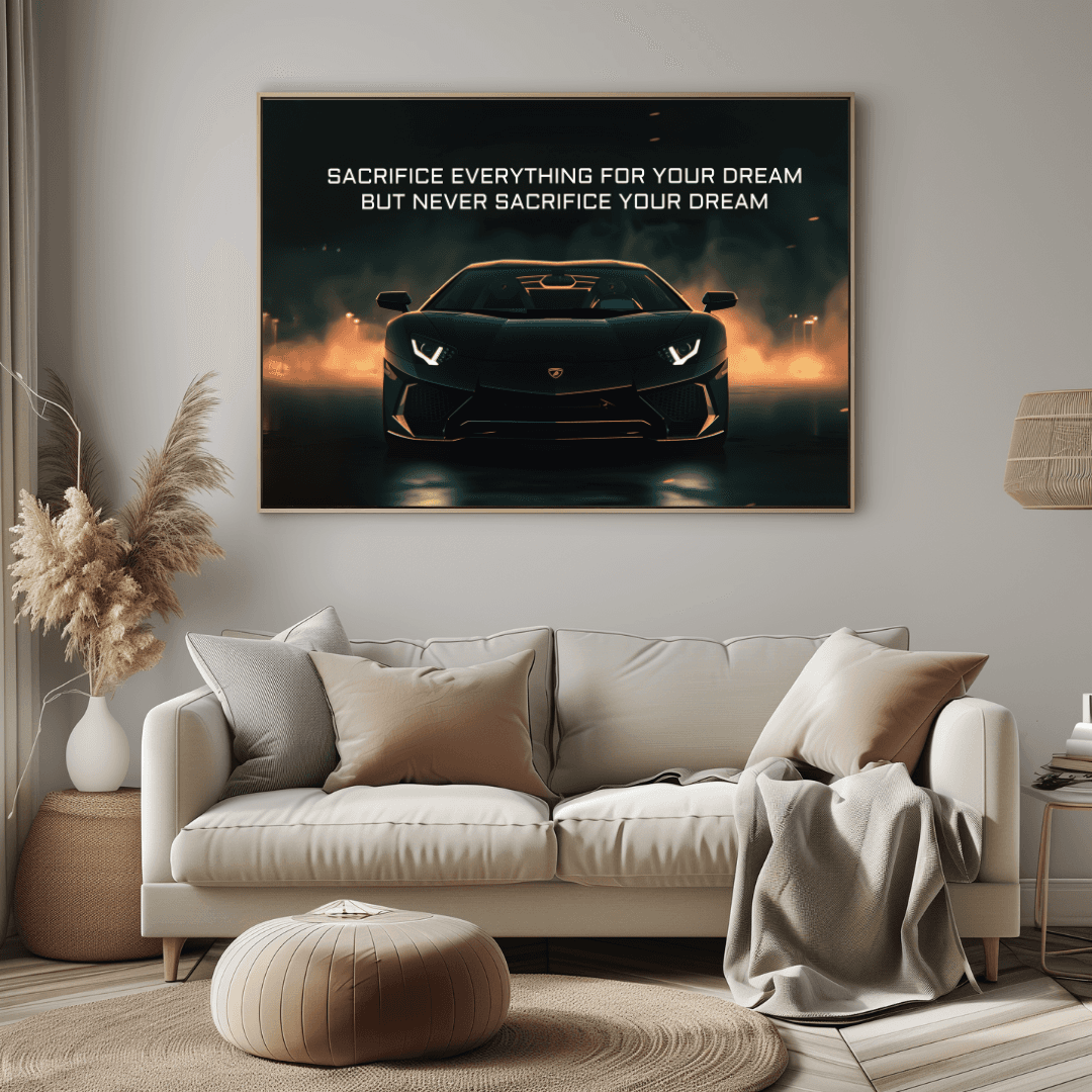 Lamborghini Black Lamborghini – Sacrifice Quote Canvas