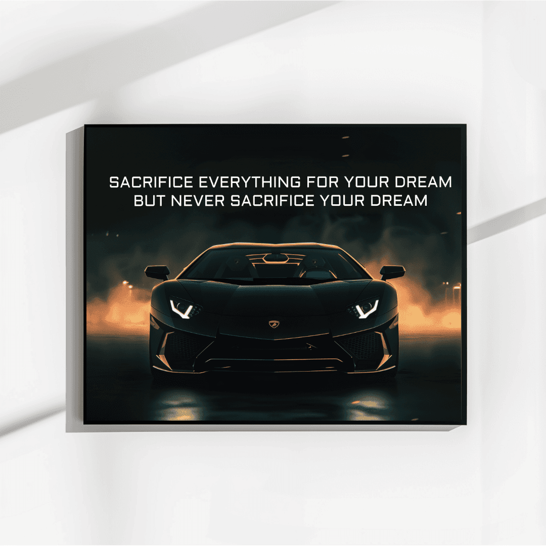 Lamborghini Black Lamborghini – Sacrifice Quote Canvas