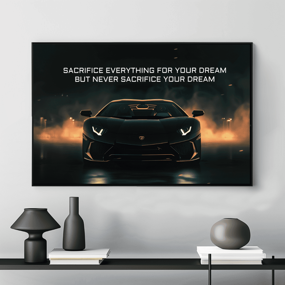 Lamborghini Black Lamborghini – Sacrifice Quote Canvas