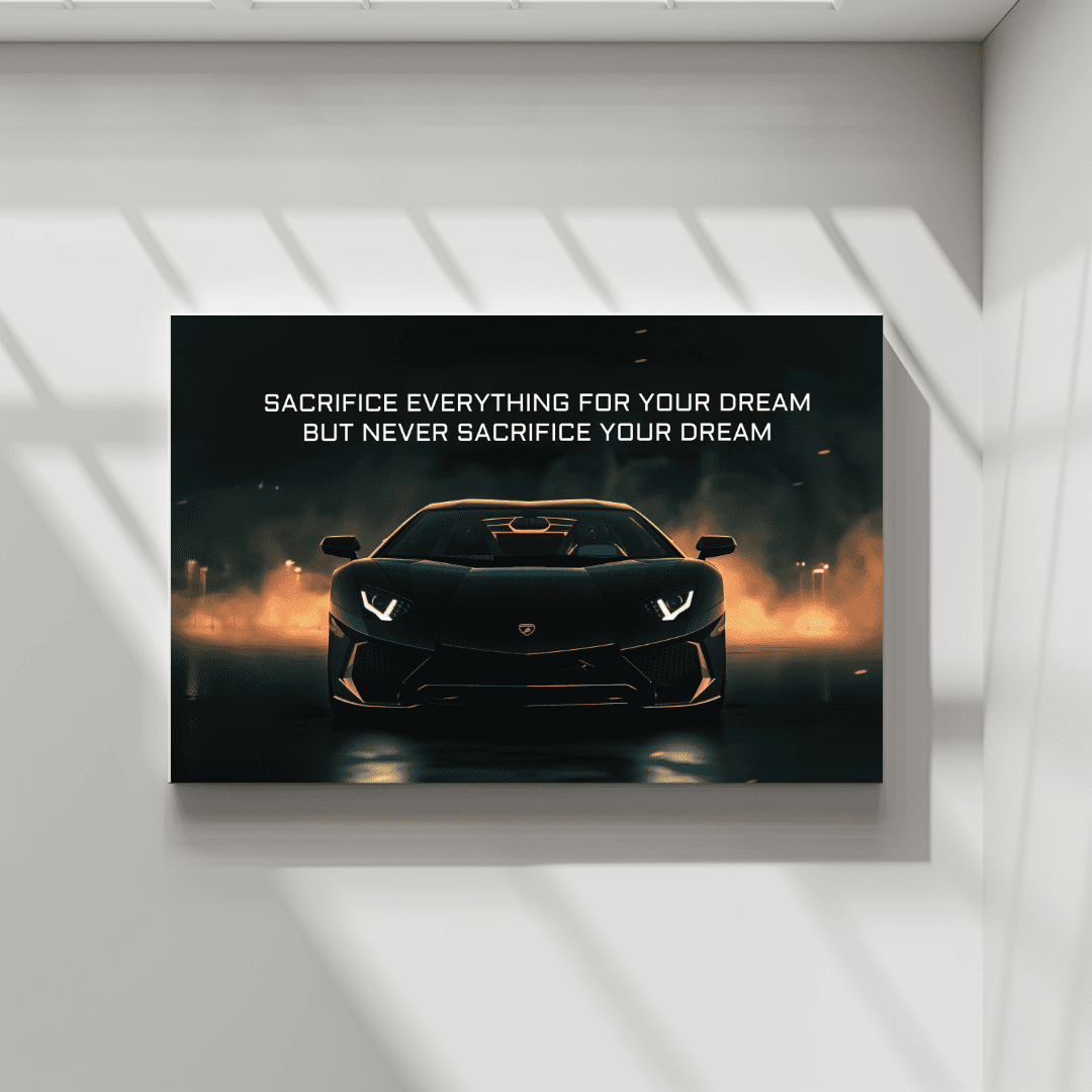 Lamborghini Black Lamborghini – Sacrifice Quote Canvas