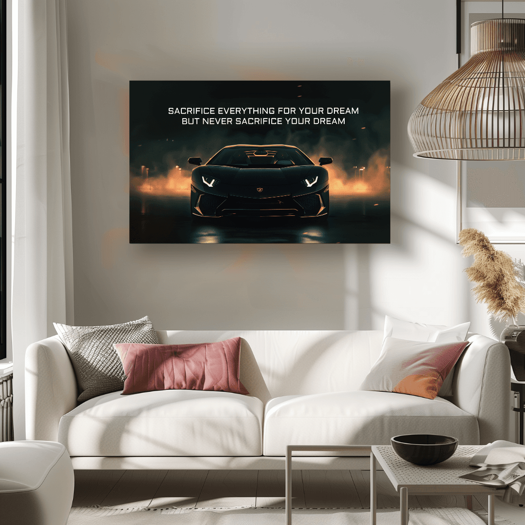 Lamborghini Black Lamborghini – Sacrifice Quote Canvas