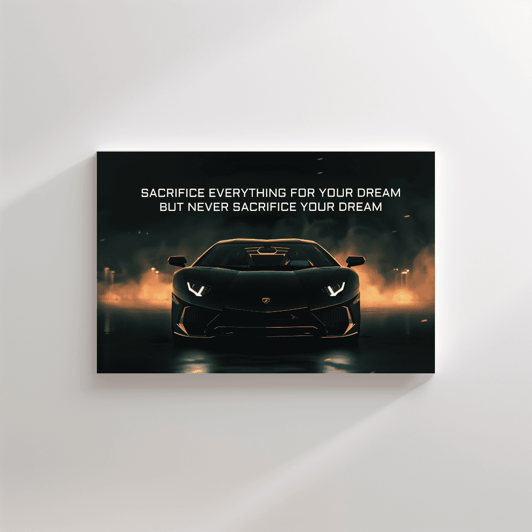 Lamborghini Black Lamborghini – Sacrifice Quote Canvas